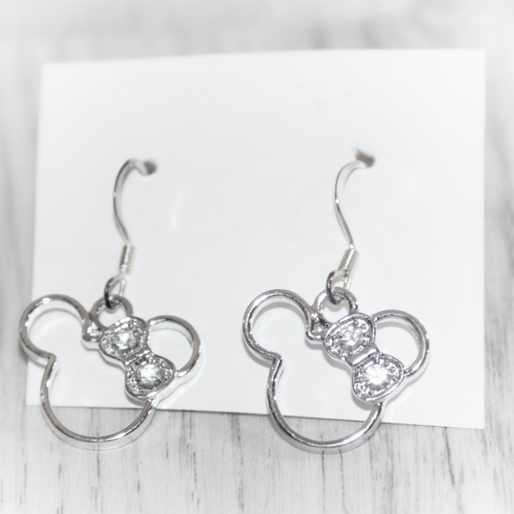 Disney Hollow Minnie Mouse crystal bow earrings - Picture 4 of 7